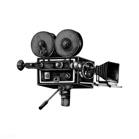 Hand drawn retro movie camera | premium image by rawpixel.com Movie Camera Aesthetic, Vintage Video Camera, Camera Poster, Anime Clipart, Camera Illustration, Camera Drawing, Camera Tattoo, Retro Film, Cinema Camera