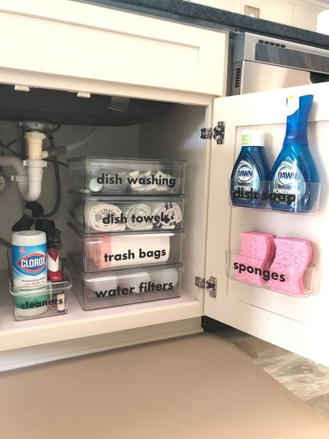 Organizing Under The Kitchen Sink With Cricut Maker 3 - Organized-ish Under The Kitchen Sink, Under Kitchen Sink, Under Kitchen Sink Organization, Cricut Maker 3, Kitchen Sink Organization, Desain Pantry, House Organisation, Kitchen Organization Diy, Future Apartment Decor