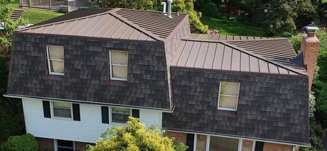 Mansard roofs present problems | Classic Metal Roofing Systems Metal Roofing Systems, Metal Roof Houses, Gambrel Style, Roofing Options, Roof Replacement, Gambrel Roof, Mansard Roof, Building Roof, Metal Roofing