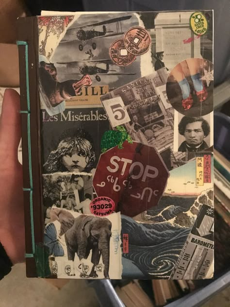 Collage Cover Book, Notebook Collage Cover, Collage Journal Cover, Sketchbook Cover Aesthetic, Journal Cover Collage, High School Journal, Collage Diary, Collage Notebook, Sketchbook Collage