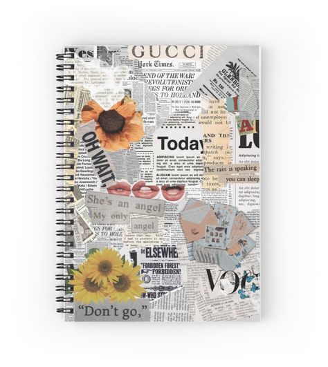 Decor Notebook, Collage Notebook, Notebook Collage, Newspaper Collage, Creative Notebooks, Collage Journal, Scrapbook Cover, Notebook Cover Design, Spiral Notebook Covers