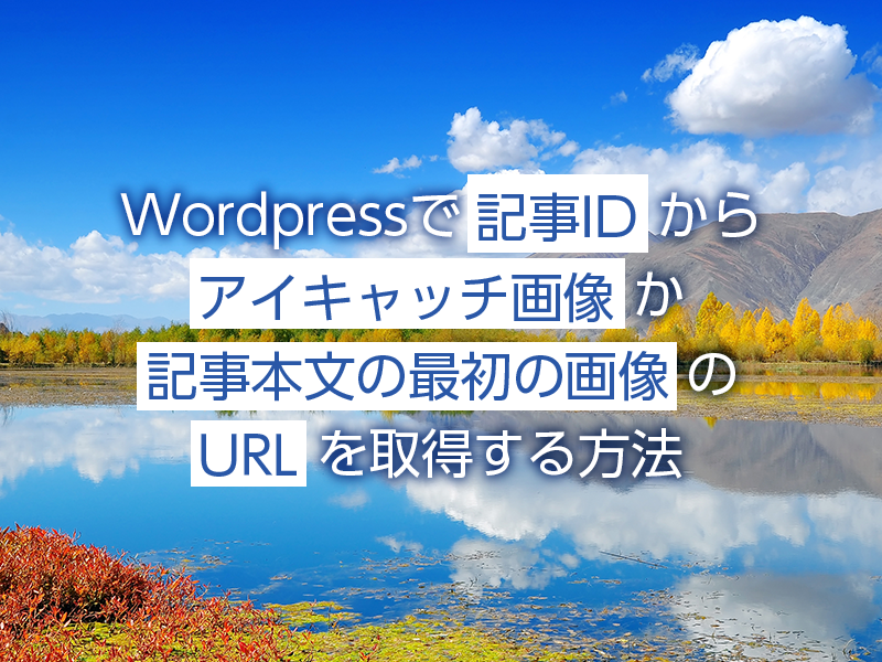 Wordpressで記事のIDから記事内の一番目にある画像を取得する関数