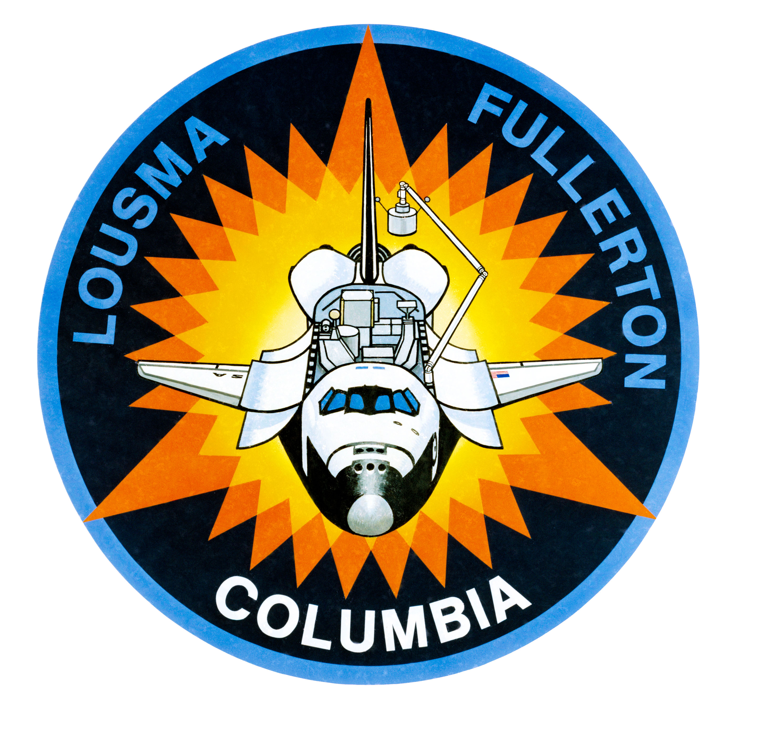 STS-3 insignia with the names Lousma and Fullerton and Columbia