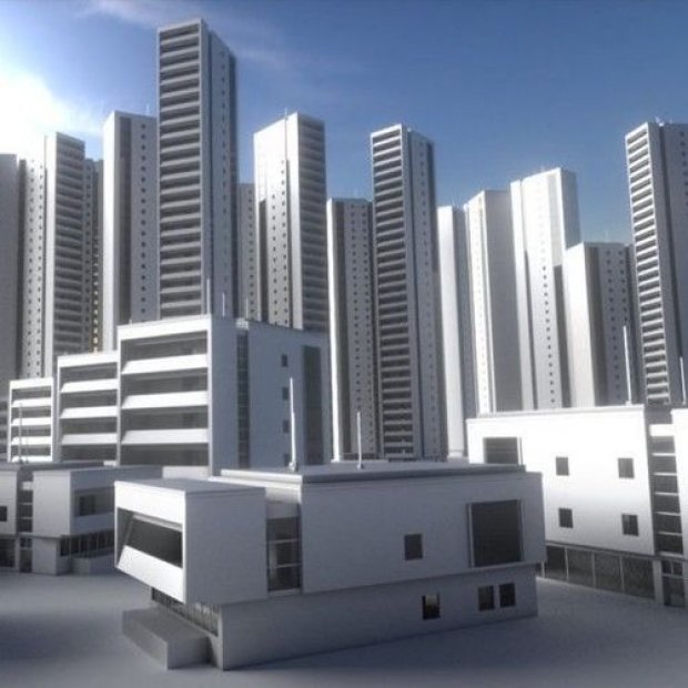 Set di edifici residenziali royalty-free 3d model - Preview no. 2