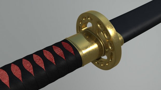 Katana与鞘 royalty-free 3d model - Preview no. 3