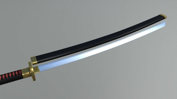 Katana与鞘 royalty-free 3d model - Preview no. 2