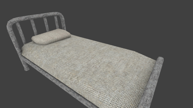 Oud metalen bed royalty-free 3d model - Preview no. 3