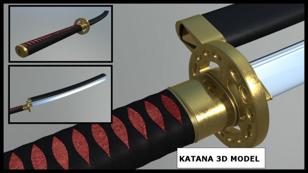 Katana与鞘 royalty-free 3d model - Preview no. 1