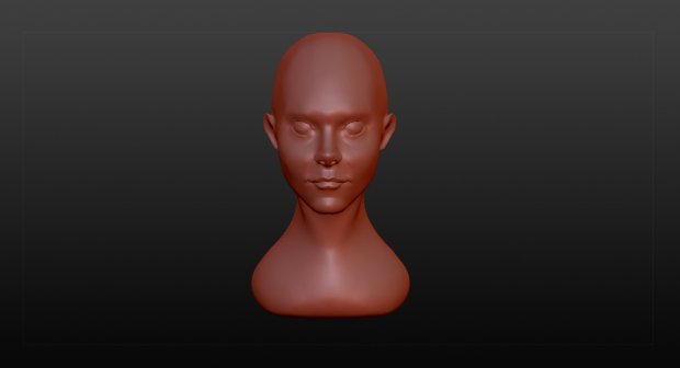 Female Head royalty-free 3d model - Preview no. 2