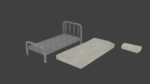 Oud metalen bed royalty-free 3d model - Preview no. 5