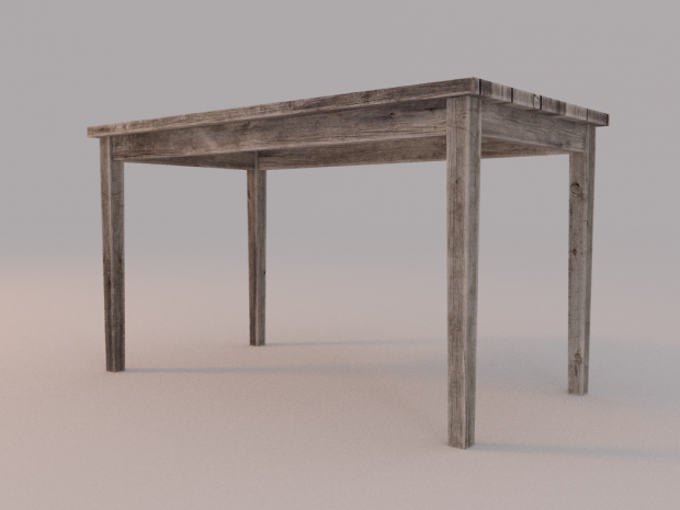 Oude houten tafel royalty-free 3d model - Preview no. 1