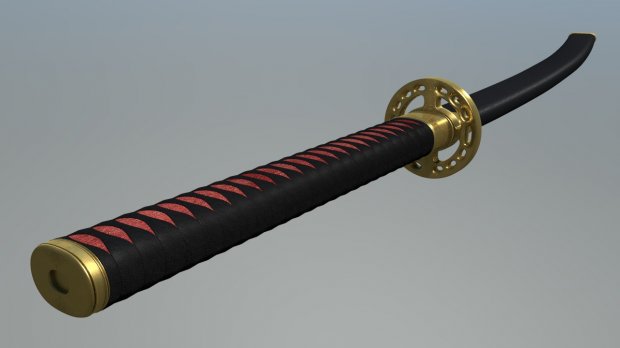 Katana与鞘 royalty-free 3d model - Preview no. 6