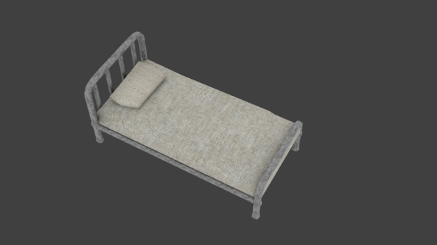 Oud metalen bed royalty-free 3d model - Preview no. 4