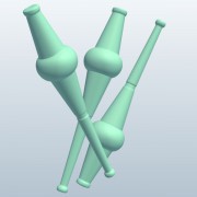 Juggling Clubs急進的な魚の多様性v1 3d model