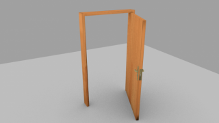 Houten deur 3d model