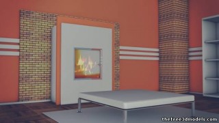 Kamin Room 3d model