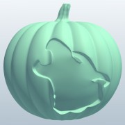 Jack o Lantern wolf howling v1  3d model