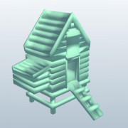 Rustieke kleine kippenhok v2 3d model