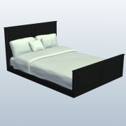 Full Size Bed with White Sheets Black V1  3d model