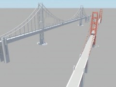 Puente de puerta de oro modelo 3d