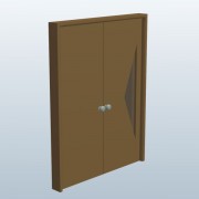 x80 Double French Door Honey v1 3d model