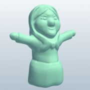 Velho fantoche de dedo mulher v1 3d model