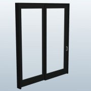 x96 Slider DoorBlack V1 3d model