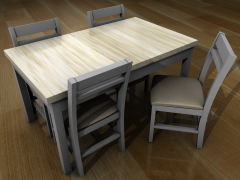 4 Chair 2 tone dining set 3d model