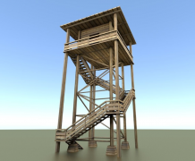 Torre di guardia in legno 3d model