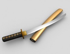 Samurai zwaard 3d model