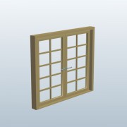  Pane Casement WindowPine V1  3d model