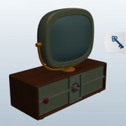 Vieux téléviseur v1 3d model