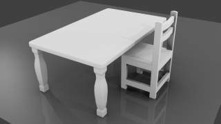 Table with Chair 3d model