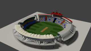 Estádio de críquete 3d model