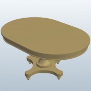 Turned Leg Round Table Pine V1  3d model