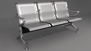 metal chair bench 3d model