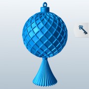 Ornamento modelado laço v1 do Natal da bola 3d model