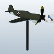 Antiguo avión de combate con hélice v2 modelo 3d