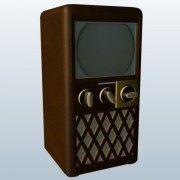 Vieux téléviseur style grande boîte V1 3d model