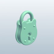 Oud hangslot v2 3d model