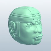 Olmec Stone Head v1  3d model