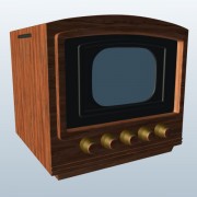 Vieux téléviseur style petite boîte v1 3d model