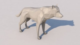 low poly wolf 3d model