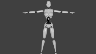 female robot 3d model