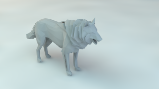 Low poly wolf 3d model