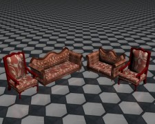 sofa & armchair 3d model