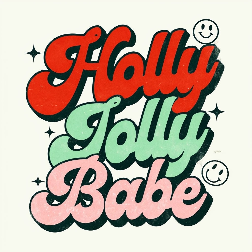 Holly Jolly Babe Retro Vintage Graphic Mug