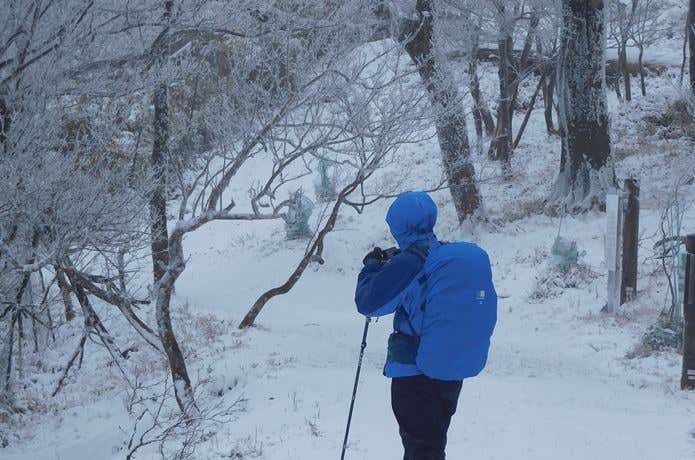 腹巻で登山