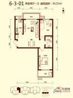 天滋嘉鲤2室2厅1卫95.6㎡户型图
