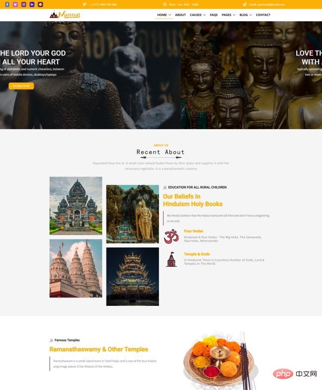 Indian religious culture education website template